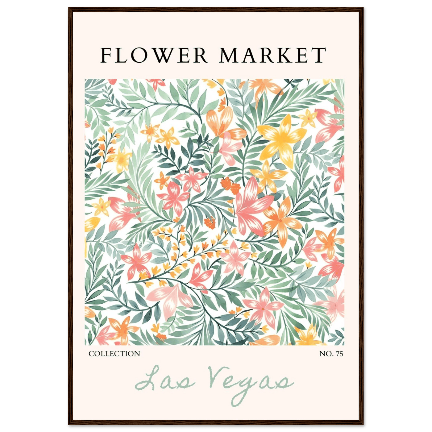 Flower Market Collection Framed Poster – Las Vegas Botanical Bliss Print | Ready-to-Hang Floral Art - Vibrantwalls