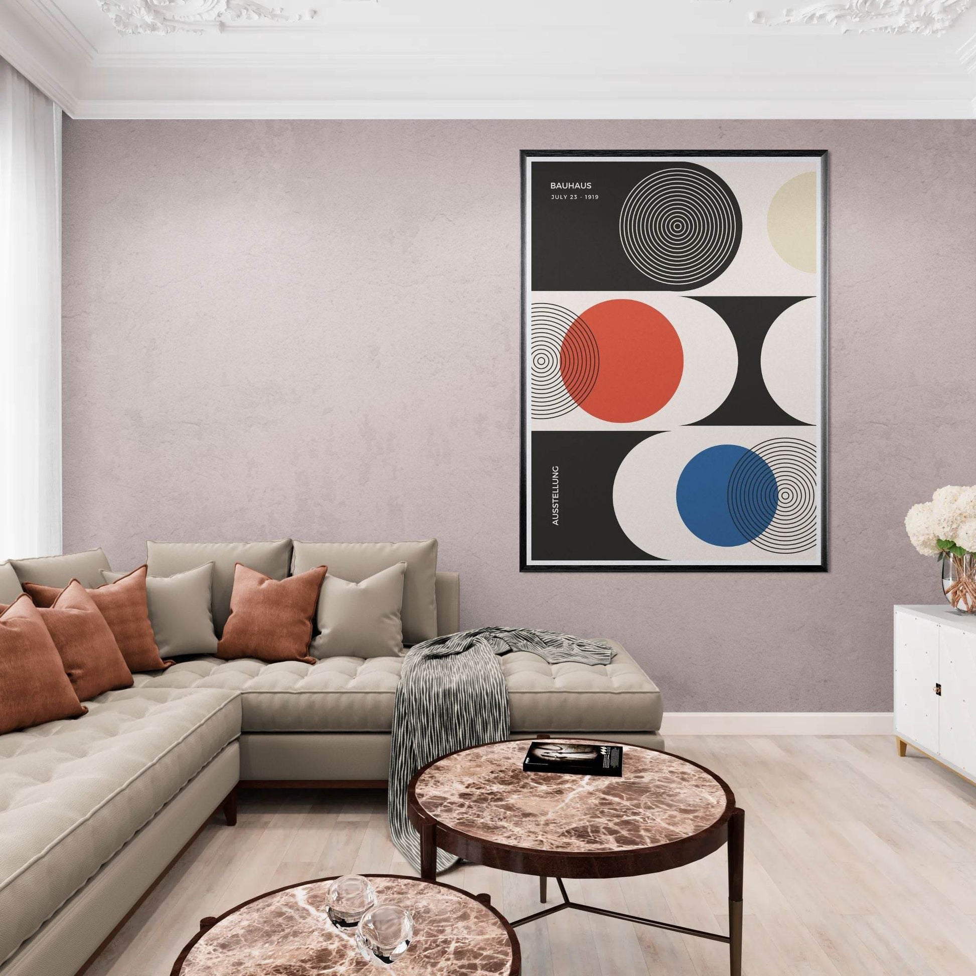 Bauhaus Geometric Abstract Movement Style Design Poster Wall Art - Vibrantwalls