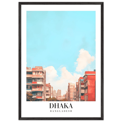 Dhaka Bangladesh Framed Poster – Pastel Cityscape Wall Art with Customizable Wooden Frame - Vibrantwalls