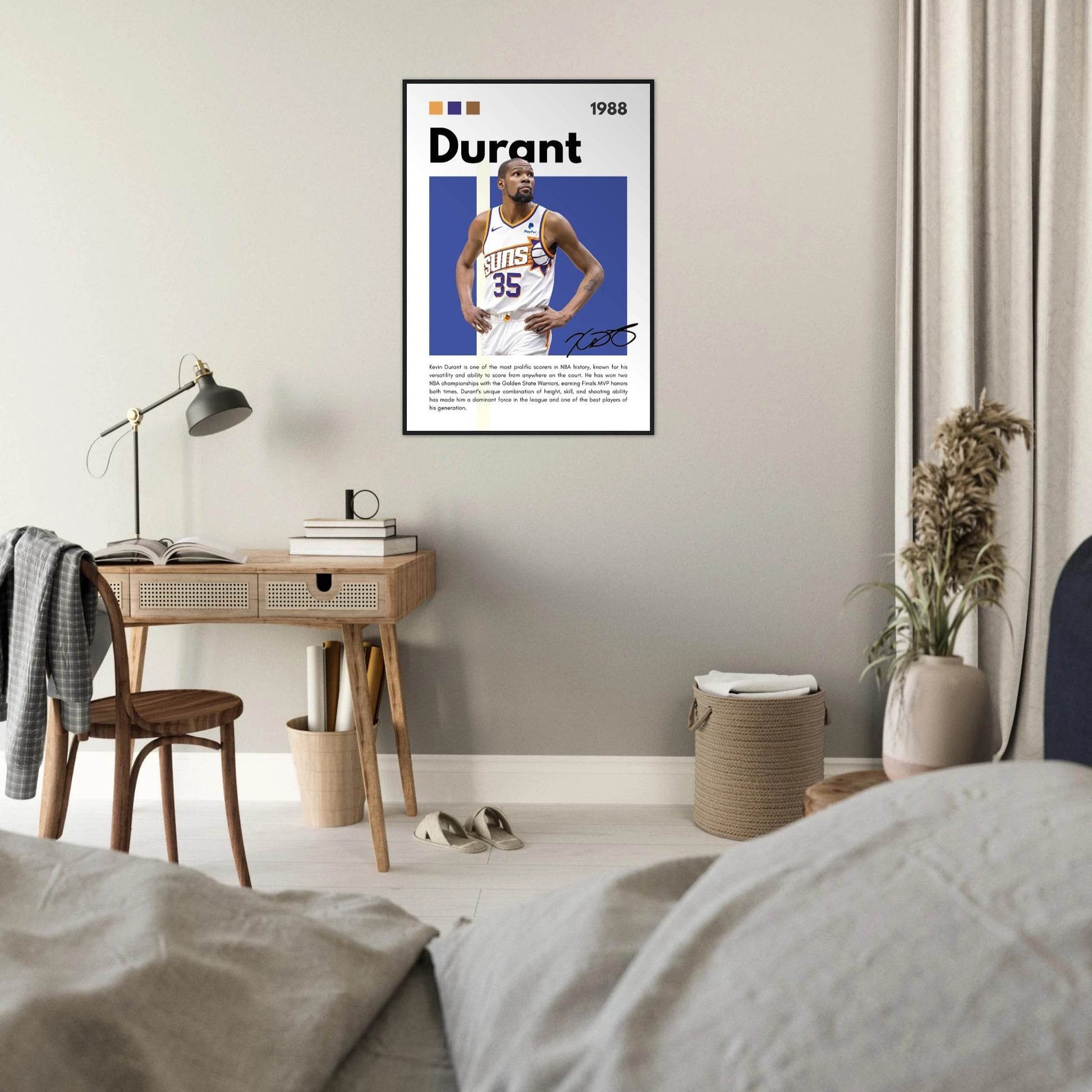 Kevin Durant Slim Reaper Suns Framed Poster - Vibrantwalls