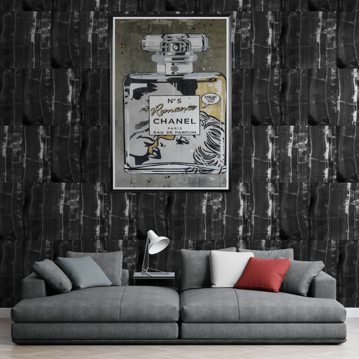 Chanel No. 5 Pop Art Print: Iconic Perfume Art with a Comic Twist, Framed in Your Choice of Style - Vibrantwalls