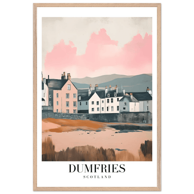 Dumfries Scotland Framed Poster – Pastel-Toned Vintage Travel Wall Art with Wooden Frame - Vibrantwalls