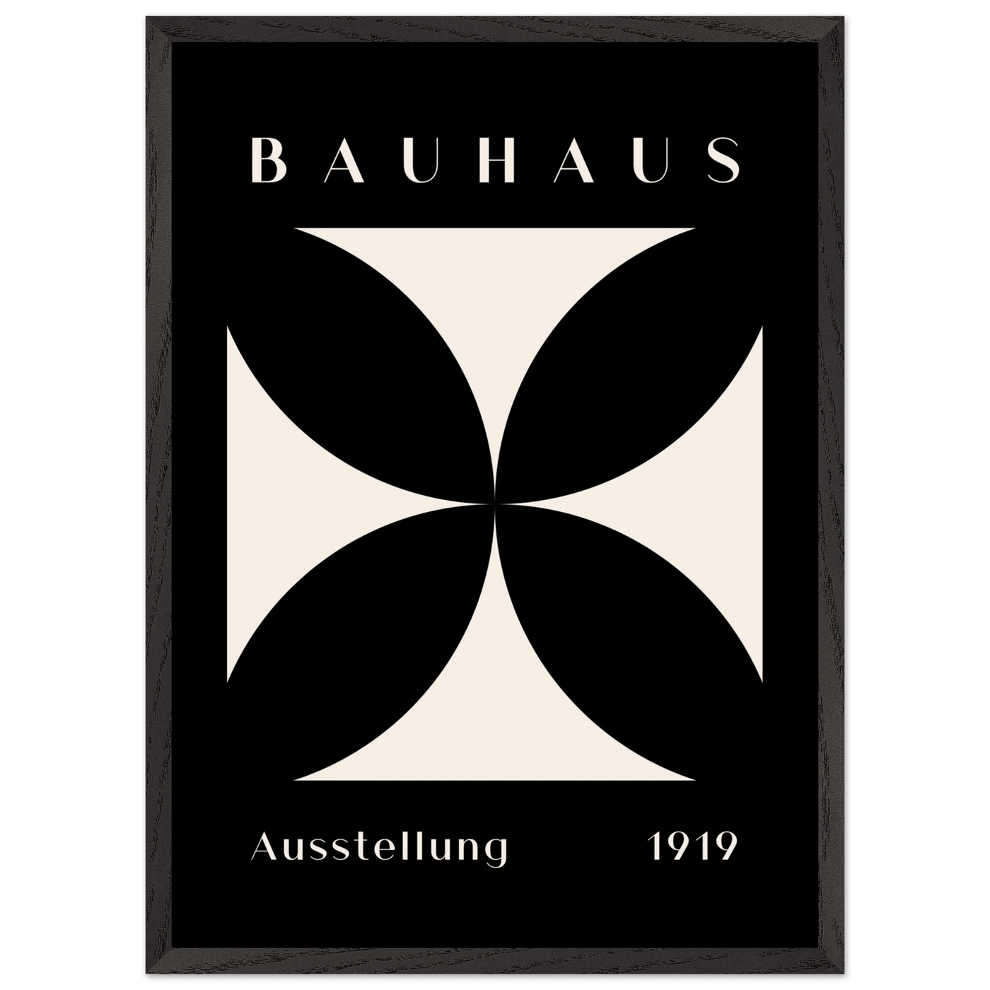 Bauhaus Ausstellung 1919 Black & Cream Minimalist - Vibrantwalls
