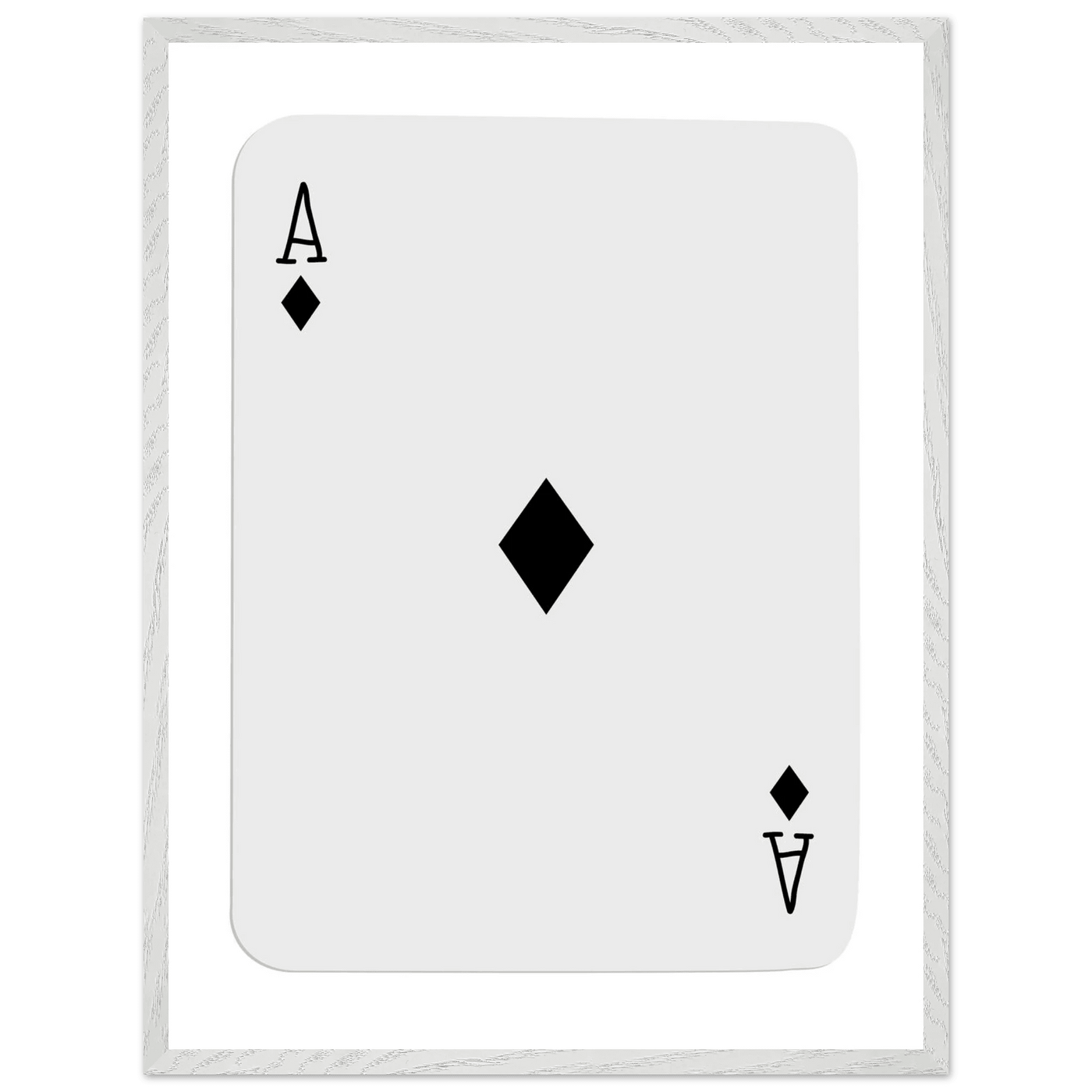 Minimalist Ace of Diamonds Poker Card Art Print - Framed Wall Decor with Eco-Friendly Wood Frame - Vibrantwalls