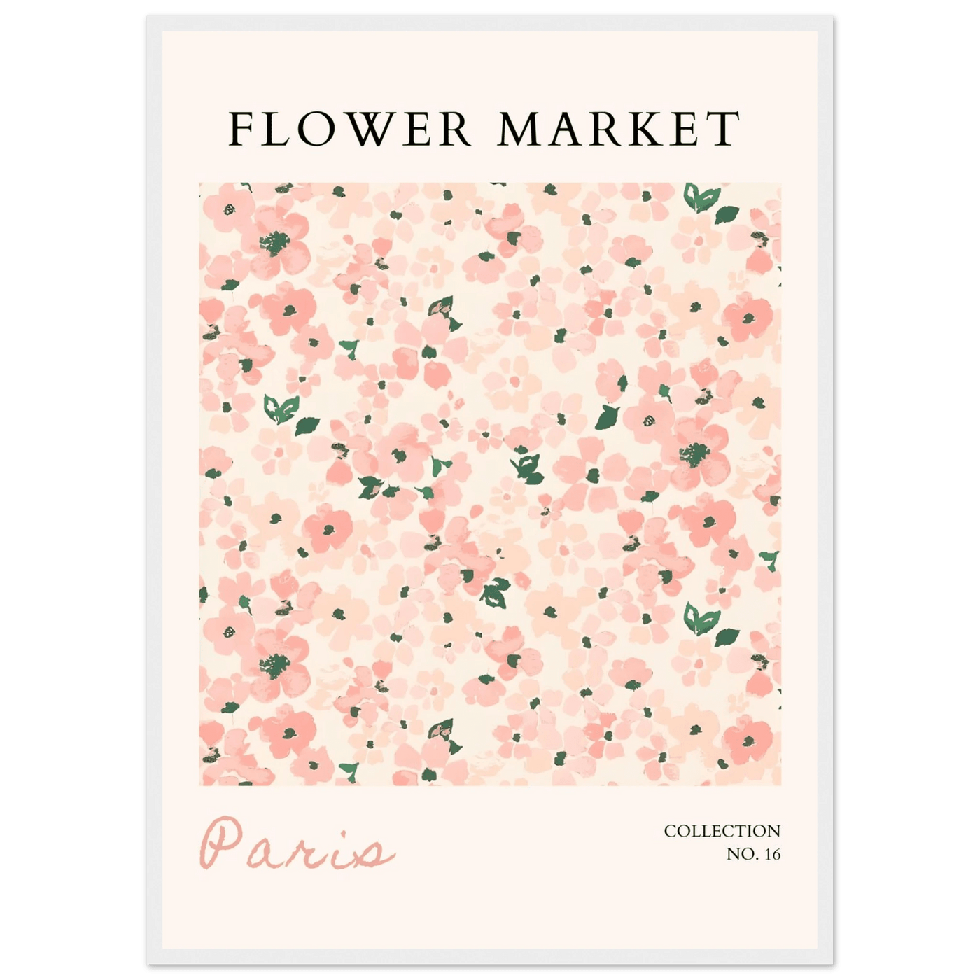 Paris Flower Market Framed Poster – Blush Floral Art Print | Ready-to-Hang Wall Decor in Multiple Sizes & Frame Finishes - Vibrantwalls