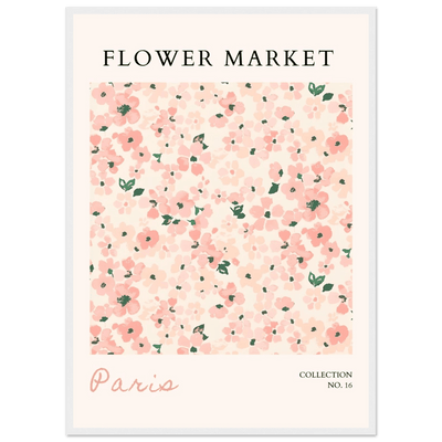 Paris Flower Market Framed Poster – Blush Floral Art Print | Ready-to-Hang Wall Decor in Multiple Sizes & Frame Finishes - Vibrantwalls