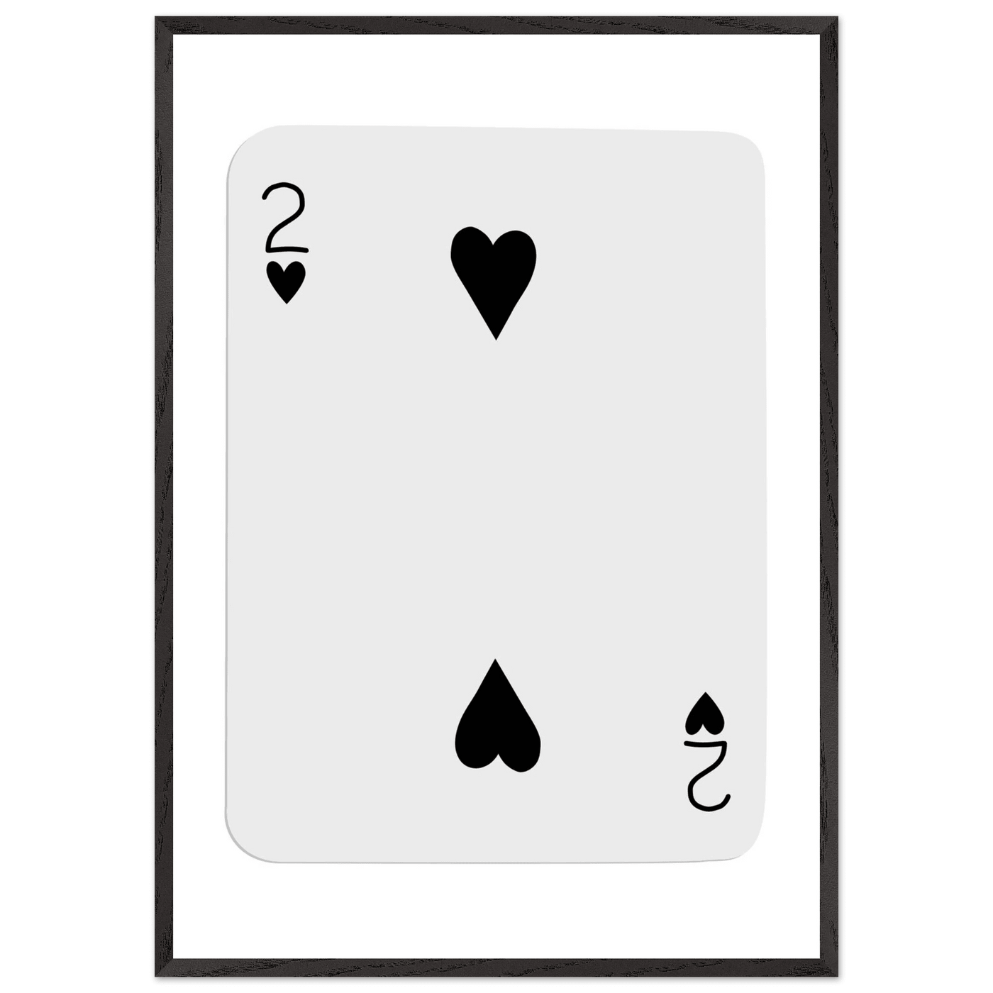 Two of Hearts Poker Card Print - Framed Wall Art, Eco-Friendly Wood Frame in Multiple Sizes & Finishes - Vibrantwalls