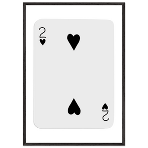 Two of Hearts Poker Card Print - Framed Wall Art, Eco-Friendly Wood Frame in Multiple Sizes & Finishes - Vibrantwalls