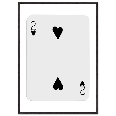 Two of Hearts Poker Card Print - Framed Wall Art, Eco-Friendly Wood Frame in Multiple Sizes & Finishes - Vibrantwalls
