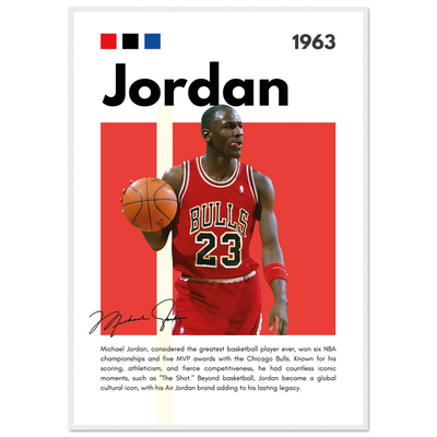 Michael Jordan Air Jordan Bulls Retro Print 70x100 cm 28x40″ White frame Vibrantwalls