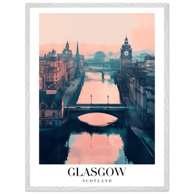 Glasgow Scotland Framed Poster – Atmospheric Cityscape Wall Art with Customizable Wooden Frame - Vibrantwalls
