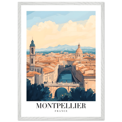 Montpellier France Framed Poster – Vintage Travel Wall Art with Wooden Frame - Vibrantwalls