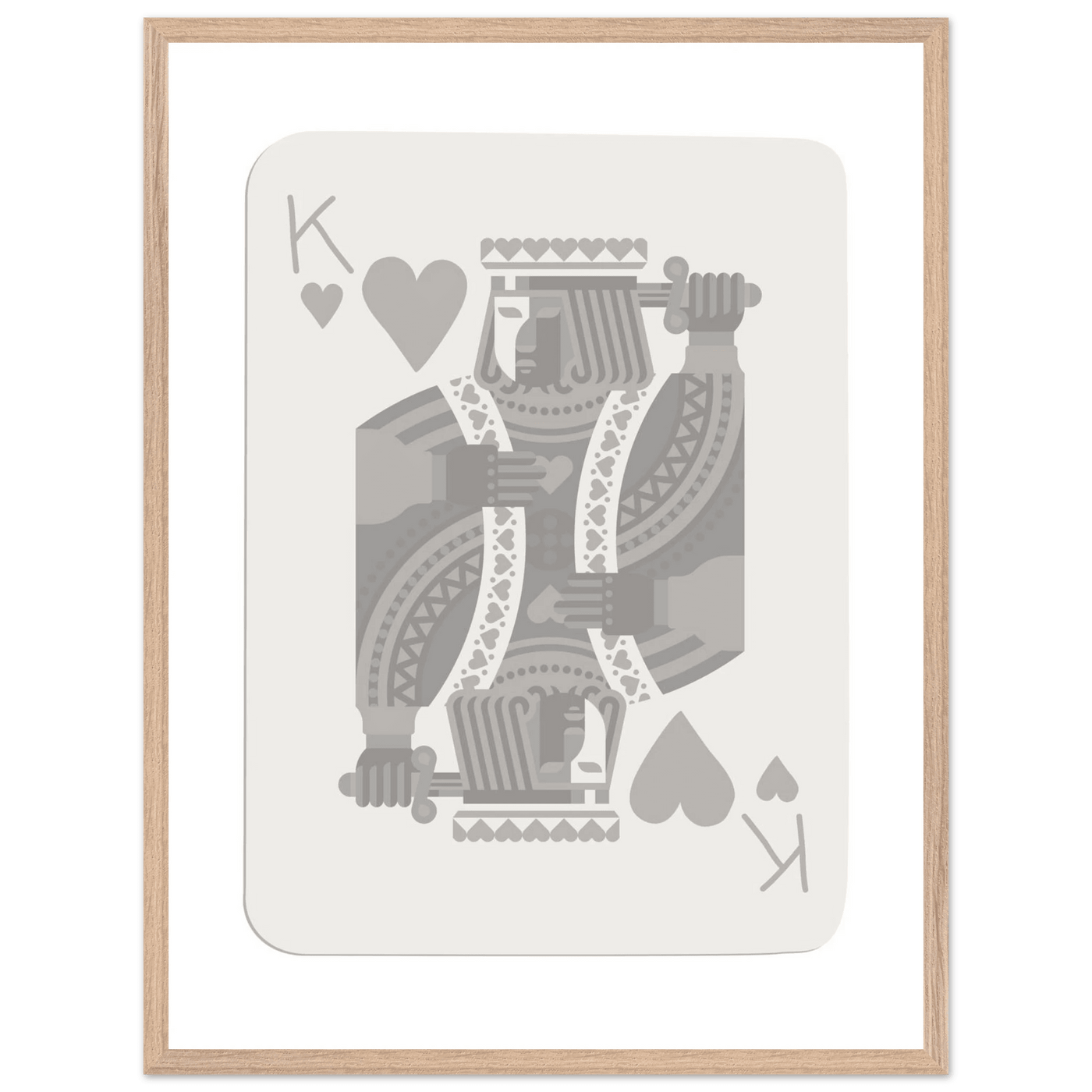 King of Hearts Poker Card Print - Modern Art Framed Poster, Eco-Friendly Wood Frame in Your Choice of Finish - Vibrantwalls