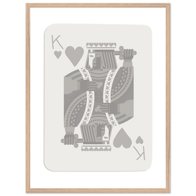 King of Hearts Poker Card Print - Modern Art Framed Poster, Eco-Friendly Wood Frame in Your Choice of Finish - Vibrantwalls