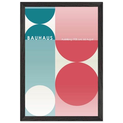 Bauhaus Retro Art Print in Teal and Coral for Unique Retro Decor - Vibrantwalls