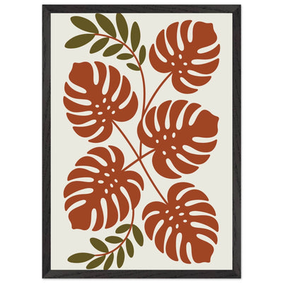 Monstera Leaf Composition in Terracotta Tones - Vibrantwalls