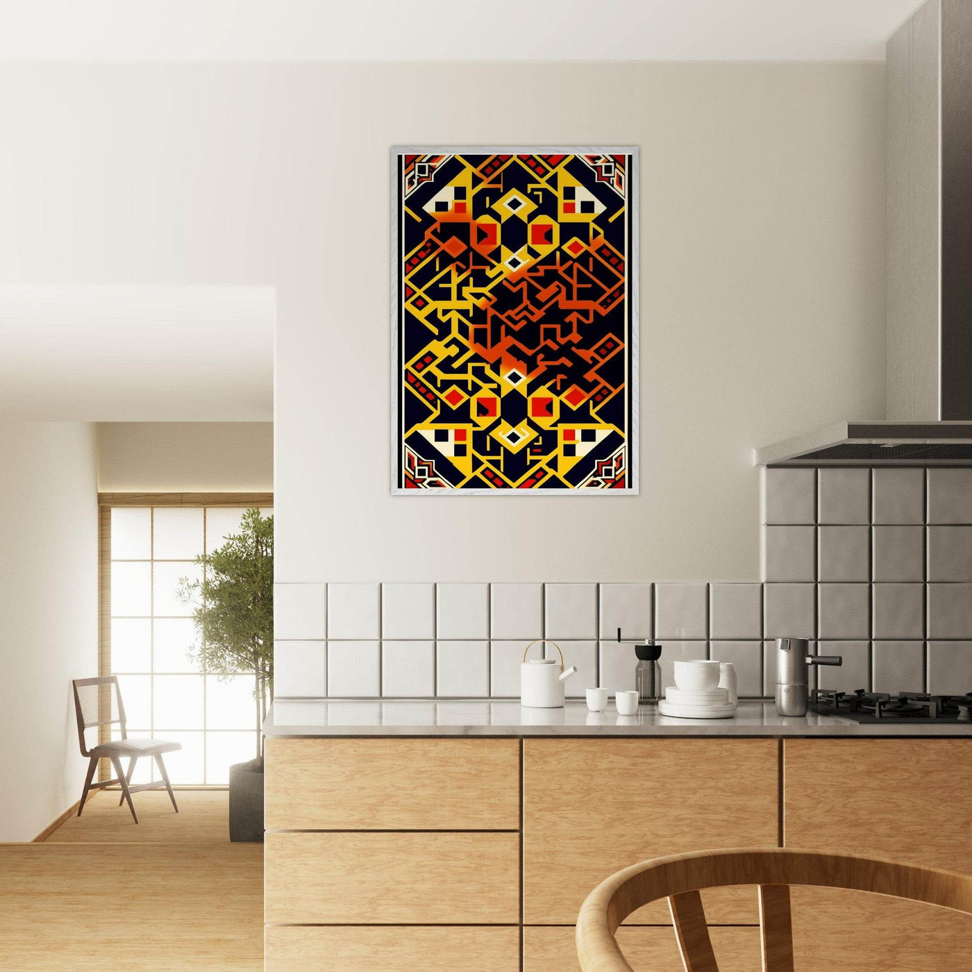 Abstract Geometric Poster for Modern Home Decor Framed Art - Vibrantwalls