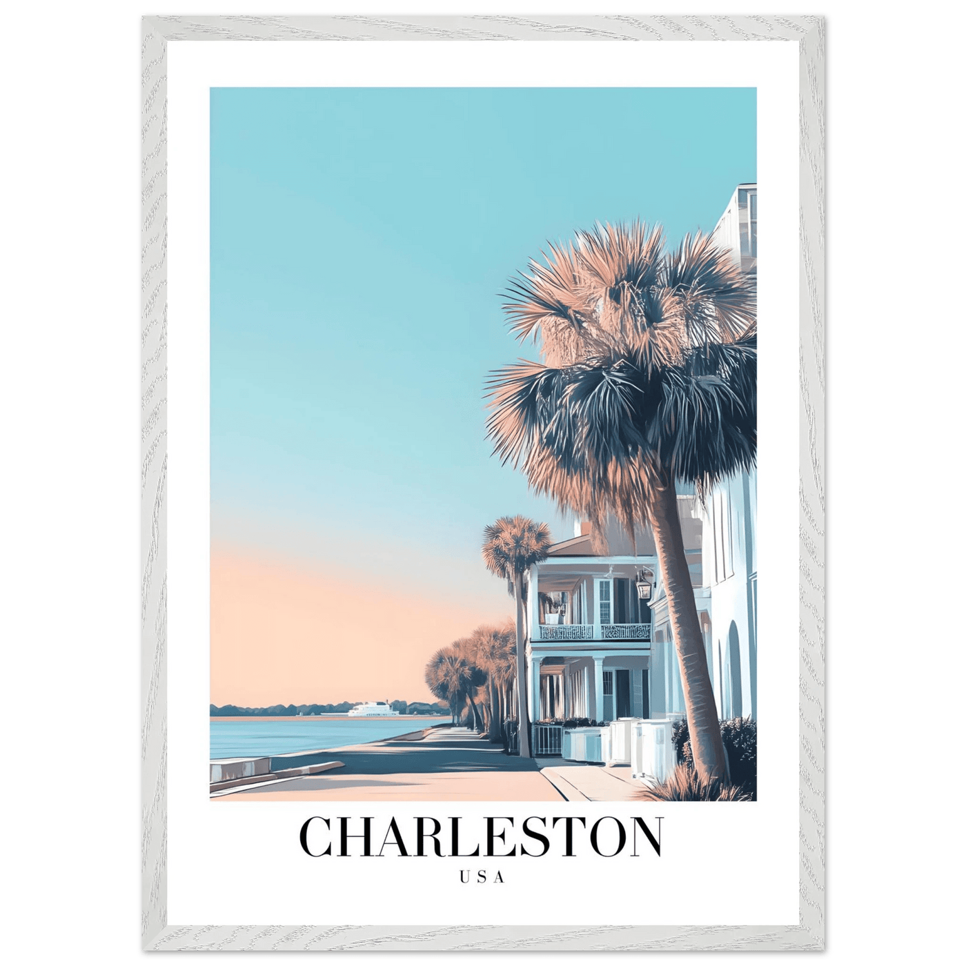 Charleston USA Framed Poster – Coastal Charm & Vintage Travel Art with Wooden Frame - Vibrantwalls