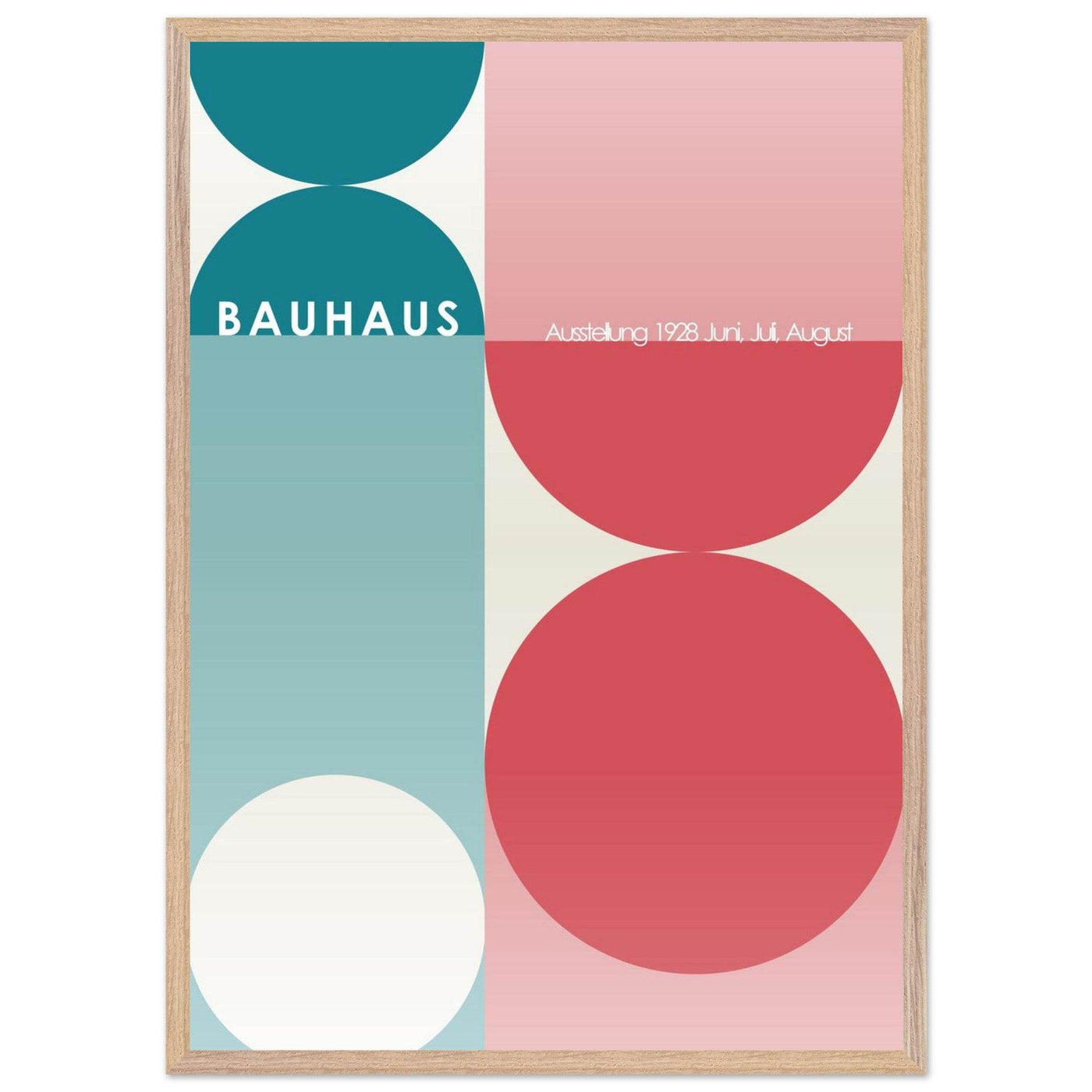 Bauhaus Retro Art Print in Teal and Coral for Unique Retro Decor - Vibrantwalls