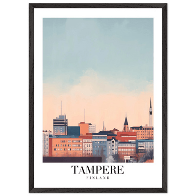 Tampere Finland Framed Poster – Modern Cityscape Wall Art with Customizable Wooden Frame - Vibrantwalls