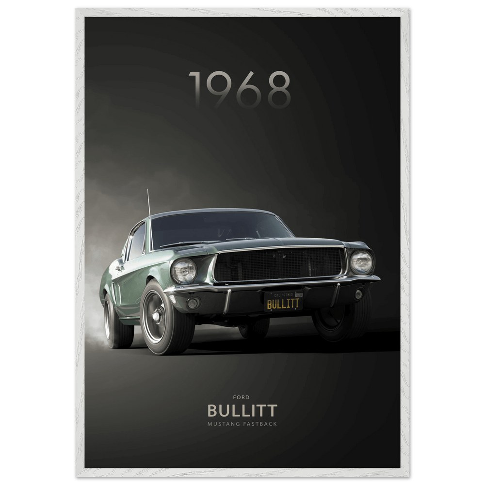 1968 Bullitt Mustang Green Anniversary GT Muscle Car Wall Art - Vibrantwalls