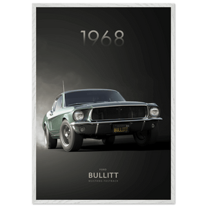 1968 Bullitt Mustang GT - 50th Anniversary Framed Poster | Iconic Green, Ready-to-Hang, Premium Quality - Vibrantwalls