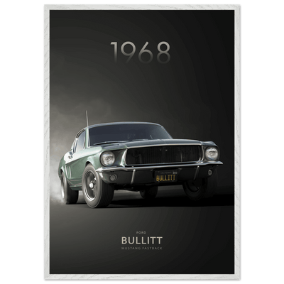 1968 Bullitt Mustang GT - 50th Anniversary Framed Poster | Iconic Green, Ready-to-Hang, Premium Quality - Vibrantwalls