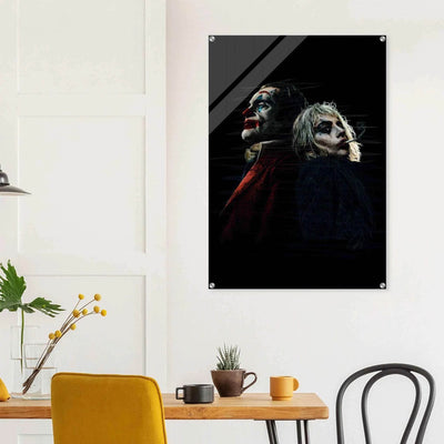 Joker & Harley Quinn Inspired Acrylic Print – Dark, Edgy, Modern Pop Art for Your Space - Vibrantwalls