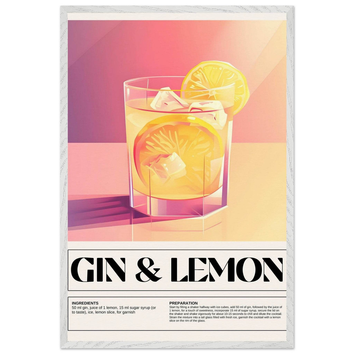Gin & Lemon Print - Vibrantwalls