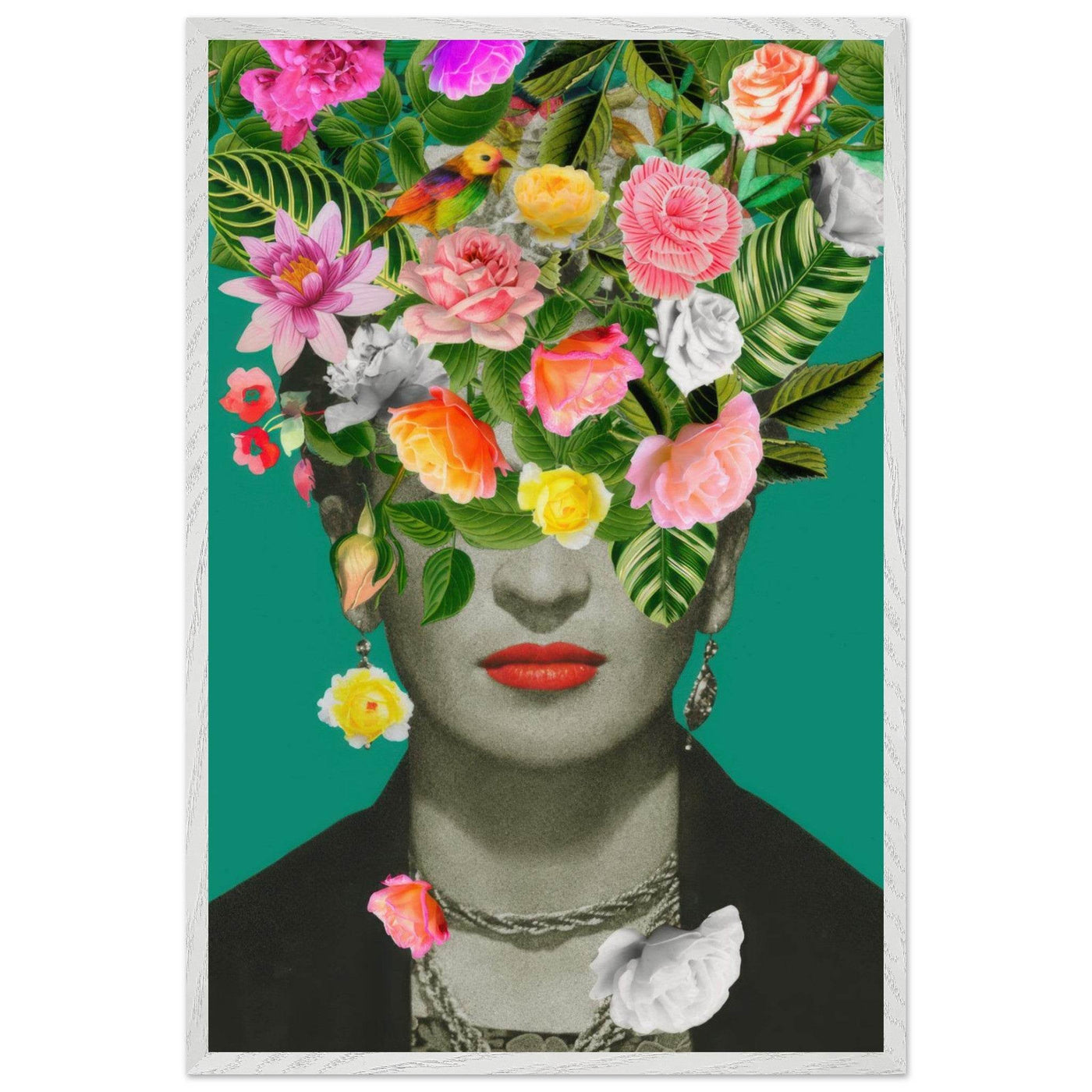 Floral Frida Artwork - Vibrant and Inspiring Home Decor - Vibrantwalls