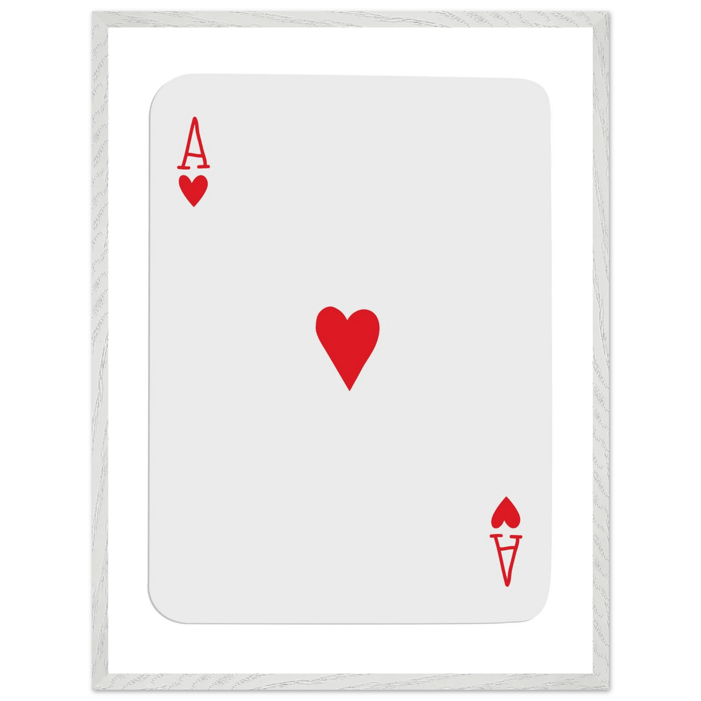 Ace of Hearts Poker Card Print - Framed Wall Art, Eco-Friendly Wood Frame in Your Choice of Style - Vibrantwalls