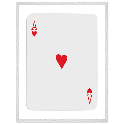 Ace of Hearts Poker Card Print - Framed Wall Art, Eco-Friendly Wood Frame in Your Choice of Style - Vibrantwalls