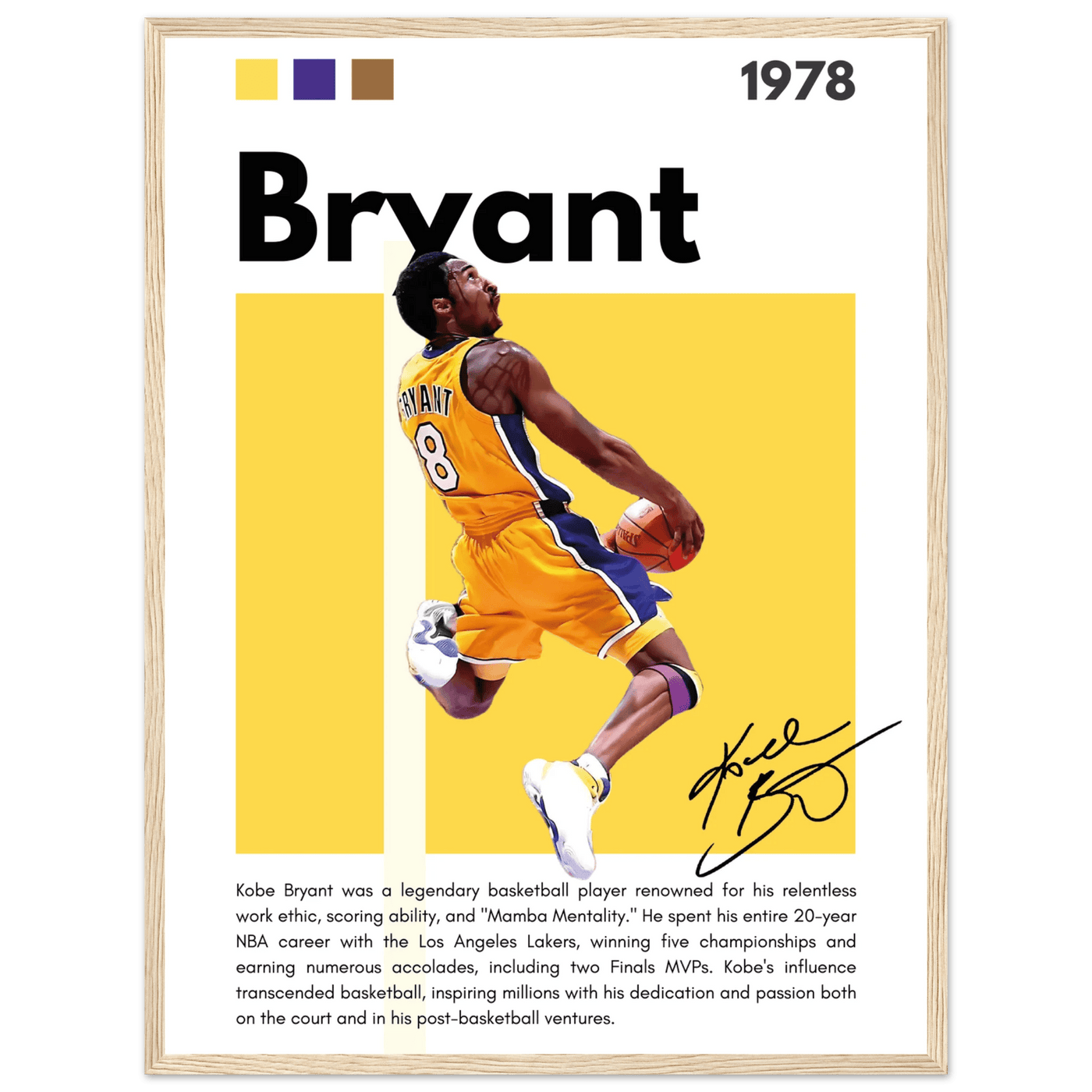 Kobe Bryant Number 24 Lakers Modern Print - Vibrantwalls