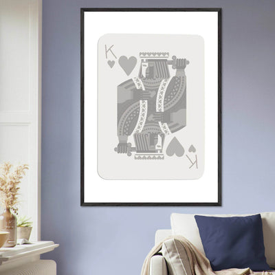 King of Hearts Poker Card Print - Modern Art Framed Poster, Eco-Friendly Wood Frame in Your Choice of Finish - Vibrantwalls