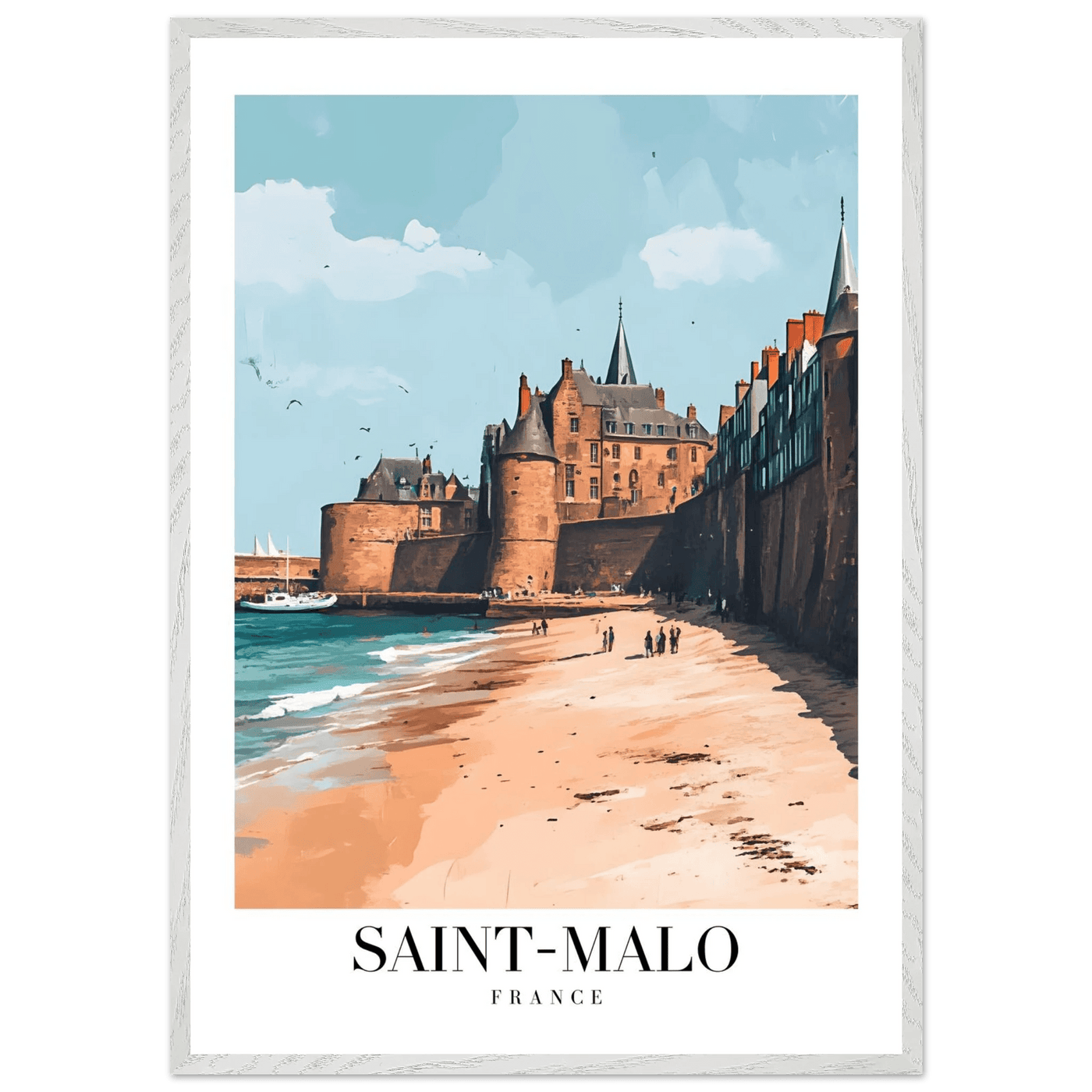 Saint-Malo France Framed Poster – Vintage Coastal Wall Art with Custom Wooden Frame - Vibrantwalls