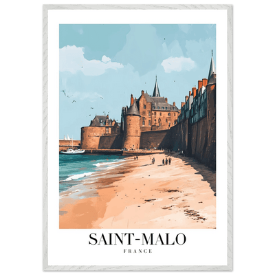 Saint-Malo France Framed Poster – Vintage Coastal Wall Art with Custom Wooden Frame - Vibrantwalls