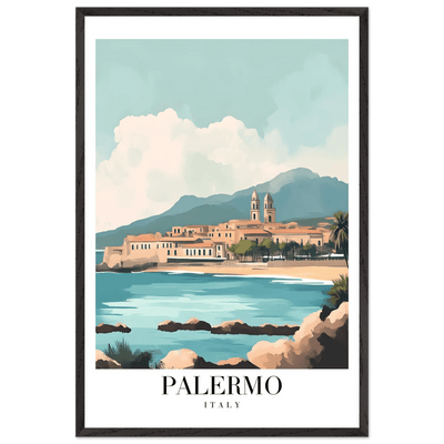 Palermo Italy Framed Poster – Vintage Mediterranean Travel Wall Art in Your Choice of Frame - Vibrantwalls