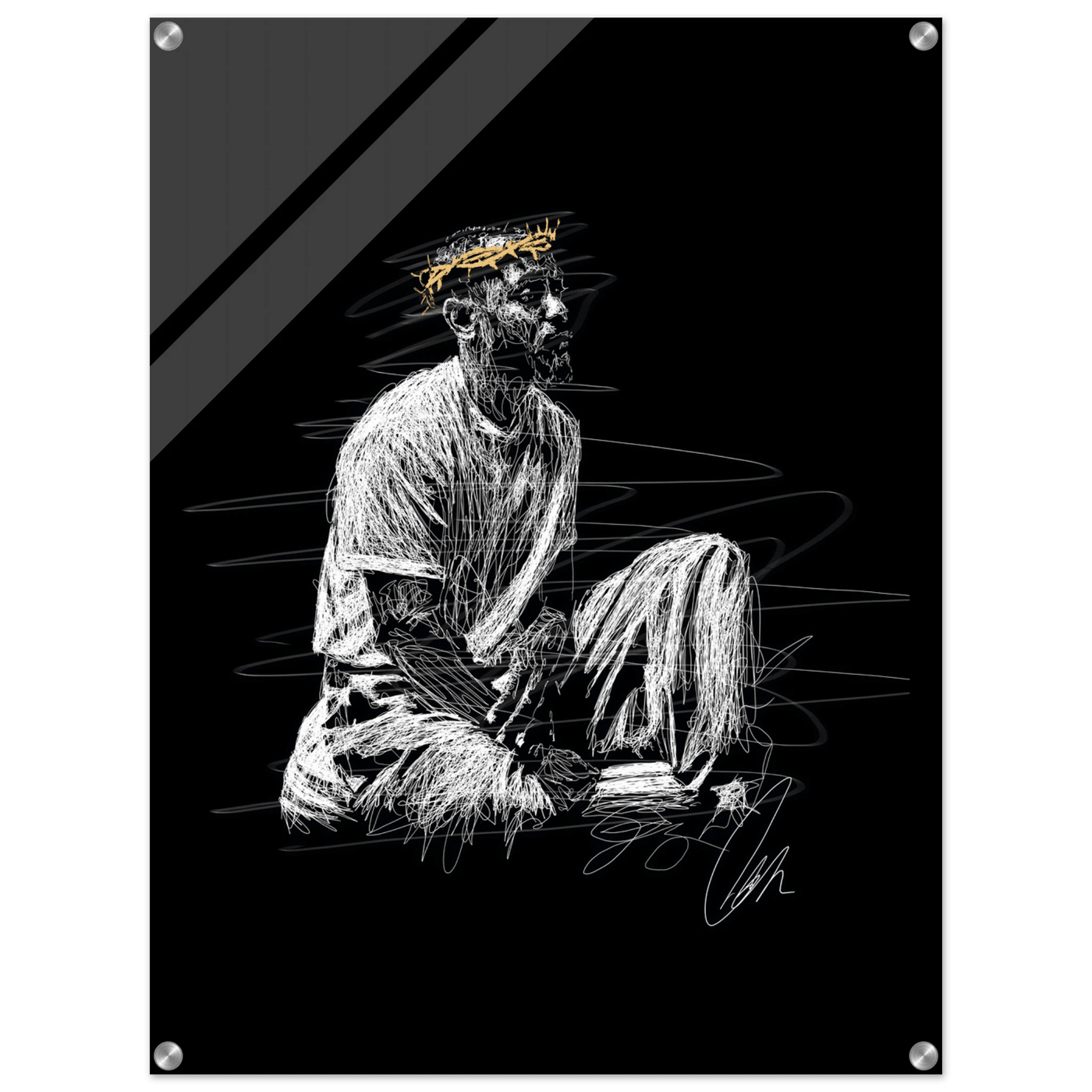 Notorious King Scribble Art Acrylic Print – Vibrant Modern Wall Art in Various Sizes - Vibrantwalls