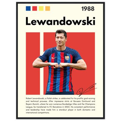 Robert Lewandowski FC Barcelona Framed Football Poster 60x80 cm 24x32″ Black frame Vibrantwalls