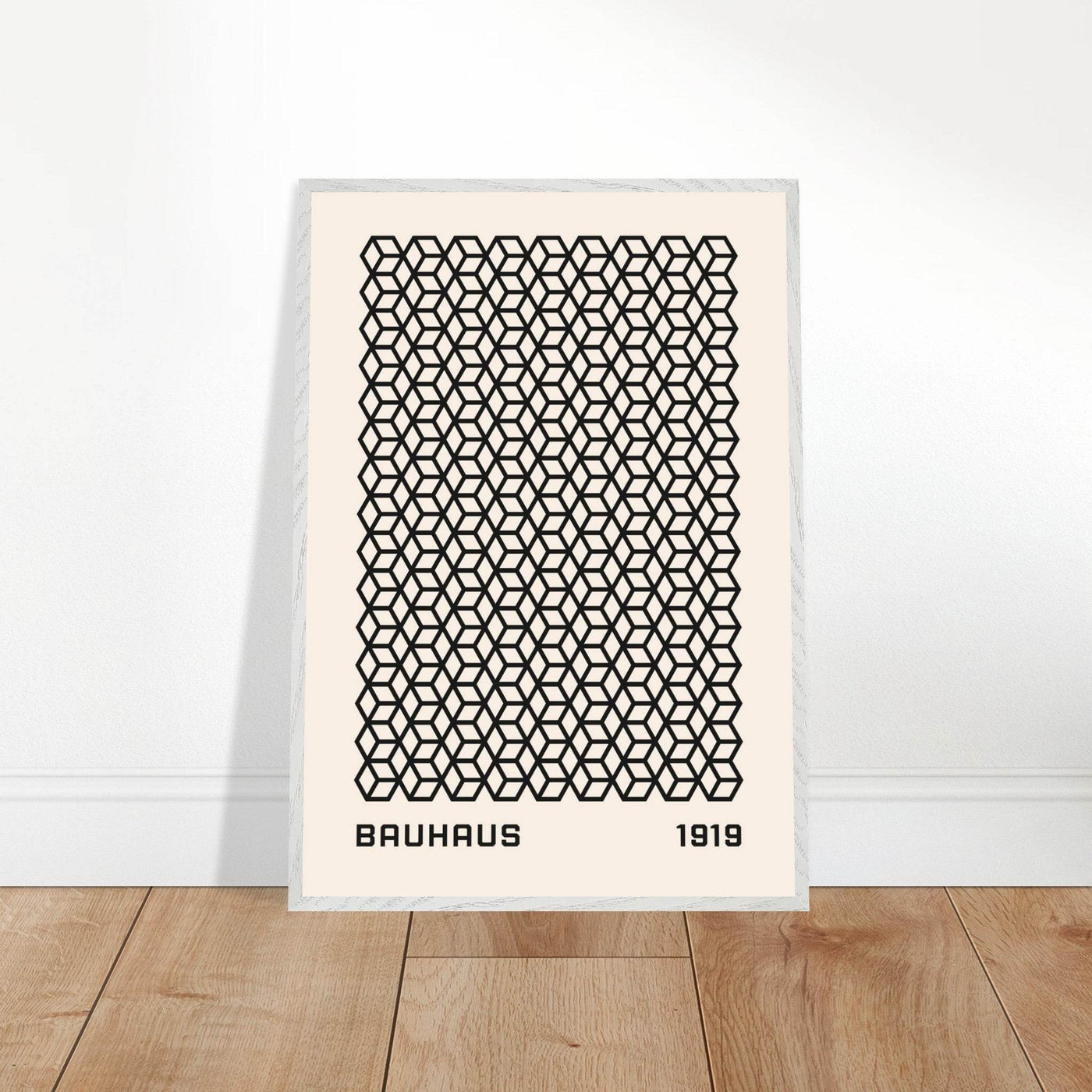 Bauhaus 1919 Geometric Cube Pattern Art Print – Modern Minimalist Framed Poster in Multiple Sizes - Vibrantwalls