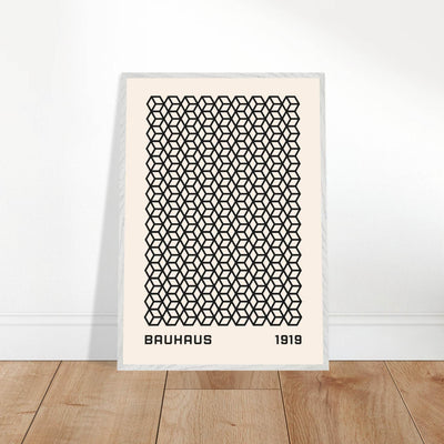 Bauhaus 1919 Geometric Cube Pattern Art Print – Modern Minimalist Framed Poster in Multiple Sizes - Vibrantwalls