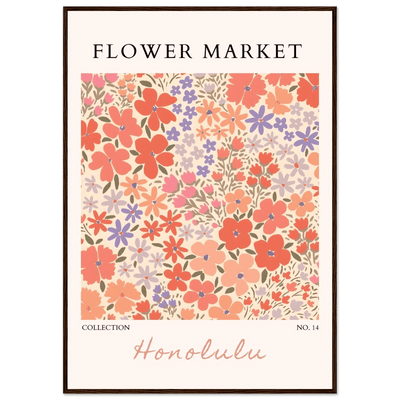 Flower Market Honolulu Framed Poster – Vibrant Floral Art Print | Ready-to-Hang Wall Decor - Vibrantwalls
