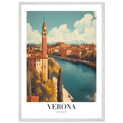 Verona Italy Framed Poster – Vintage Italian Travel Wall Art with Wooden Frame - Vibrantwalls