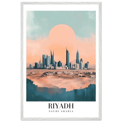 Riyadh Saudi Arabia Framed Poster – Modern Desert City Wall Art in Earthy Tones - Vibrantwalls
