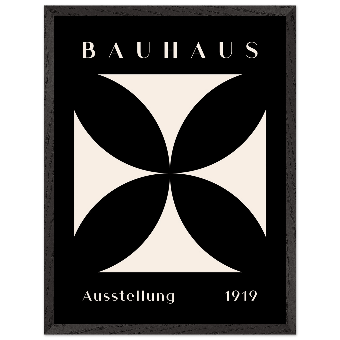 Bauhaus Ausstellung 1919 Black & Cream Minimalist - Vibrantwalls