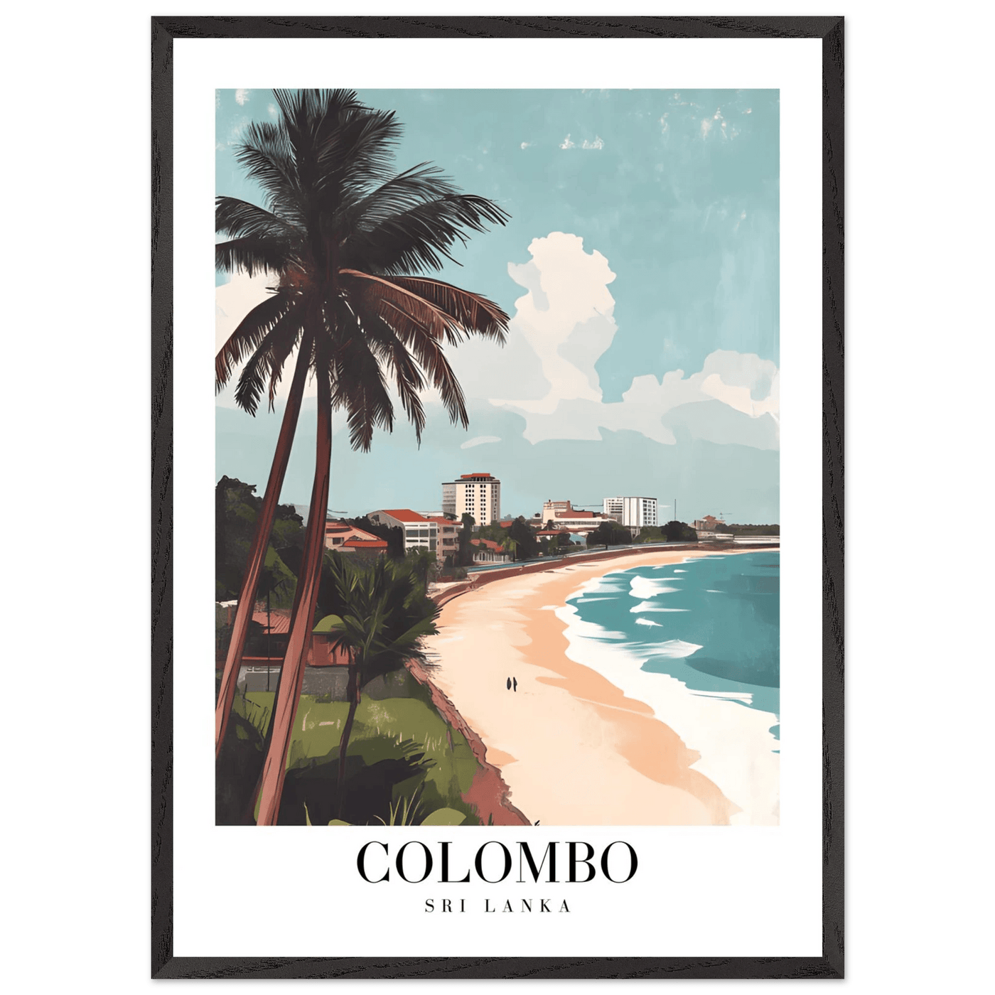 Colombo Sri Lanka Framed Poster – Vintage Coastal Art with Wooden Frame in Multiple Sizes & Finishes - Vibrantwalls
