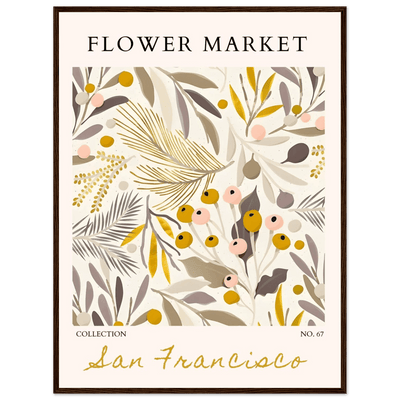 San Francisco Flower Market Collection Framed Poster – Botanical Golden Hues & Abstract Art Prints | Ready-to-Hang - Vibrantwalls