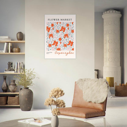Copenhagen Flower Market Framed Poster – Vibrant Floral Art Print in Coral & Pink | Ready-to-Hang Wall Decor - Vibrantwalls