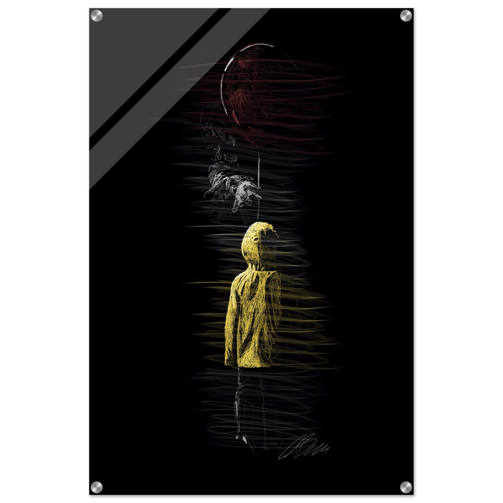 Abstract Figure Acrylic Print – Modern Black & Yellow Art, Vibrant & Durable Wall Decor - Vibrantwalls