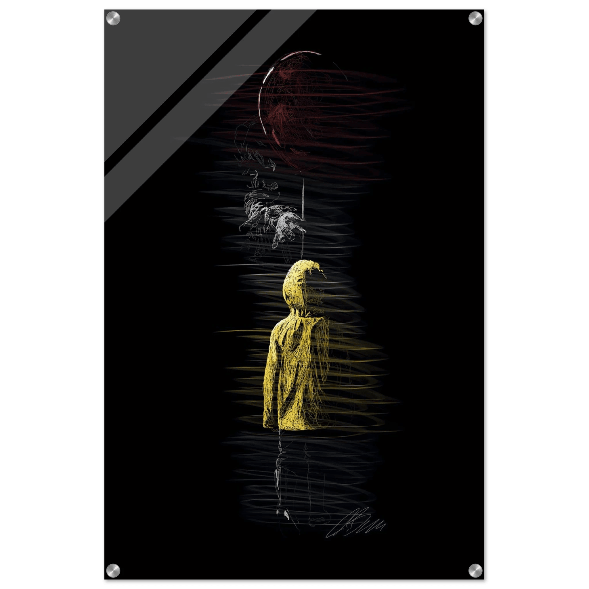 Abstract Figure Acrylic Print – Modern Black & Yellow Art, Vibrant & Durable Wall Decor - Vibrantwalls